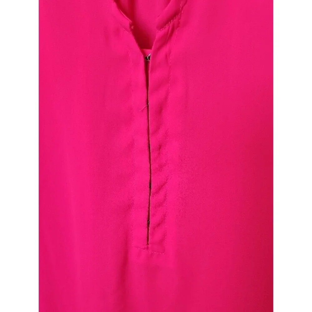 Torrid Harper Blouse Hot Pink Flutter Tulip Sleeve Chiffon V-Neck Size 0 XL